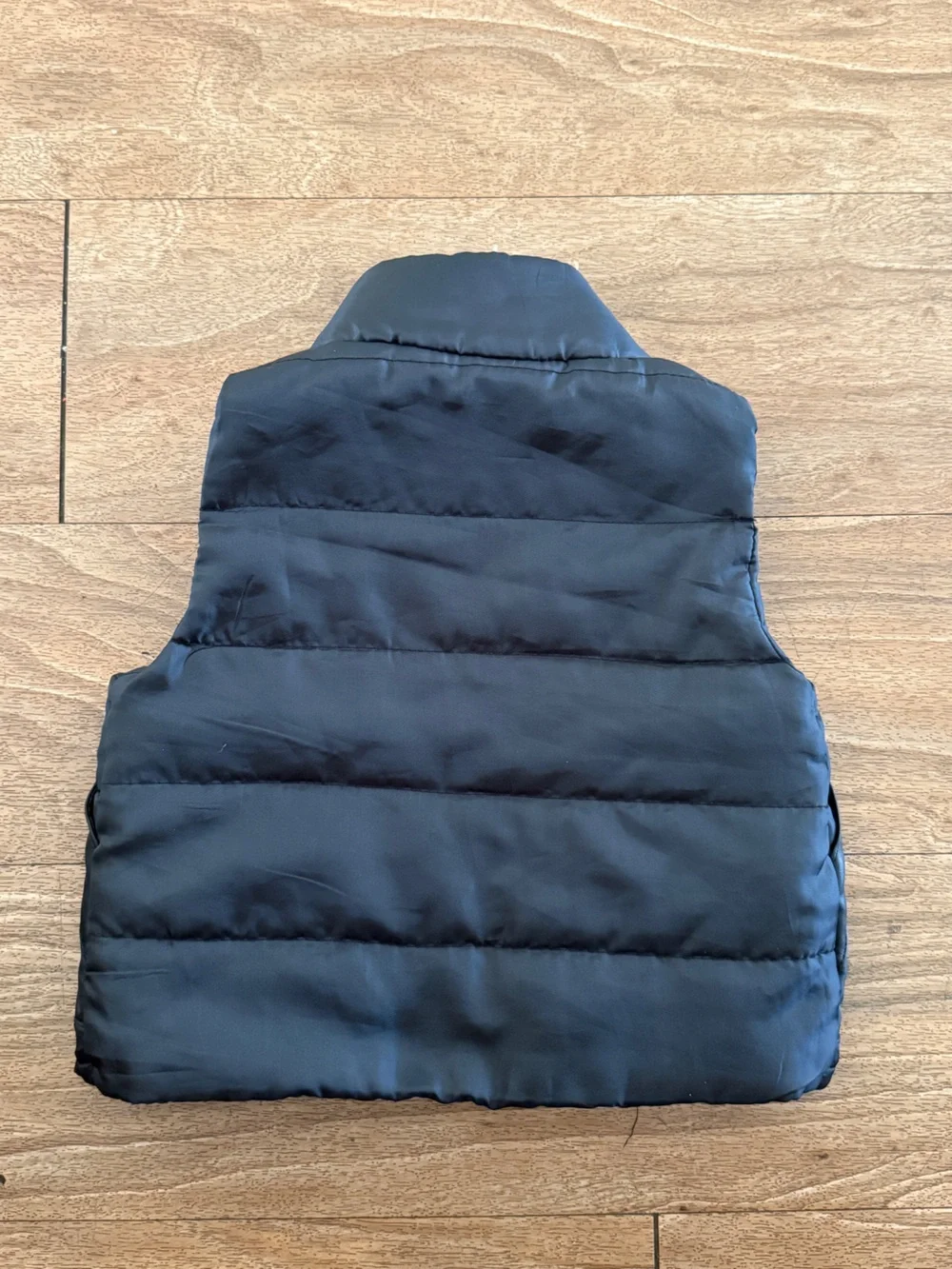 Children's Black Puffer Jacket with Snap Front